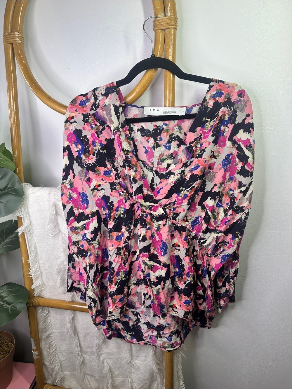 IRO Bixie Top Abstract Pink Top sz 40